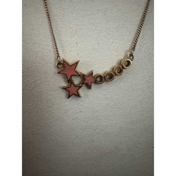 Chanel 01 P Pink Enamel Star Necklace Gold Tone - Picture 8 of 8